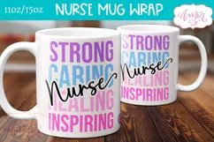 Nurse Mug Wrap for Sublimation | Nurse mug PNG Product Image 1