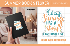 Printable Summer Book Lover Sticker | I Brought Five Product Image 1