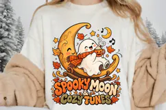 Spooky Moon and Cozy Tunes Halloween Ghost Sublimation Product Image 2