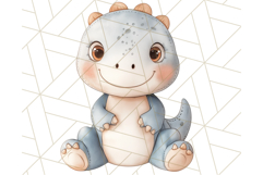Cute Pastel Dinosaur Clipart PNG for Nursery Art, Baby Decor Product Image 2