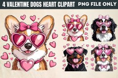 Valentine Dogs Heart Clipart PNG Product Image 1