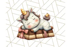 Cute Dessert Unicorn PNG Clipart with Cupcakes & Candies Product Image 2
