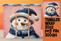 Holiday Snowman Tumbler Wrap - Sublimation Winter 20oz Product Image 1