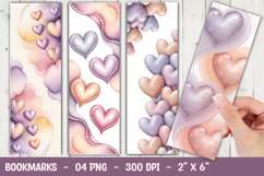 Pastel Heart Bookmark Sublimation Product Image 1