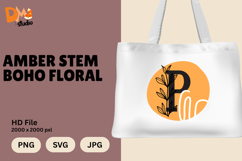 Amber Stem Boho Floral Monogram Product Image 1