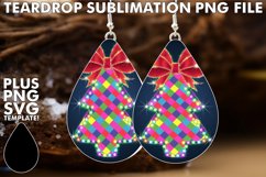 RADIANT Teardrop Earrings Sublimation, Neon Xmas Product Image 1