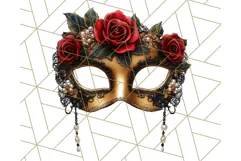 Vintage Garden Masquerade Floral Eye Mask PNG Clipart Product Image 2