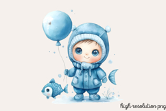 Pastel Cute Mermaid Watercolor Clipart PNG Product Image 1