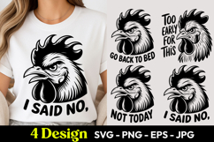 Rooster I Said No SVG PNG Product Image 1
