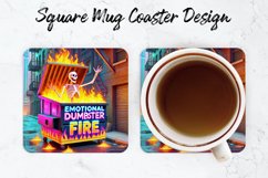 Fire Skull Mug coaster | Coaster | Sublimation Design Product Image 1