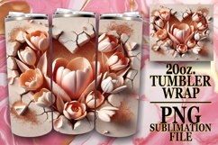 HAPPY ADVENTURES 20oz TUMBLER WRAP, 3D Heart Product Image 1