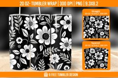 Flowers Tumbler Wrap Designs, Sublimation Wrap Product Image 1
