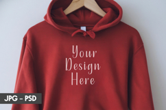 Red Hoodie psd jpeg mockup Product Image 1