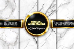 Minimal white marble Digital Papers - 04 variations Product Image 1