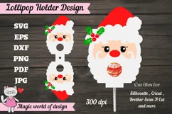 Santa head lollipop Holder svg, papercut template Product Image 2