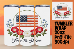 VIBRANT 20oz PNG Tumbler Wrap , Patriotic Product Image 1