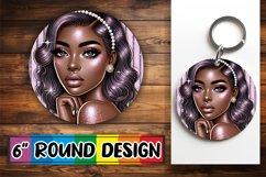 Luminous Round Designs Sublimation, Afro Girl Product Image 1