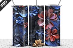 3D Flowers Tumbler Wrap | Sublimation Design | Tumble PNG Product Image 3