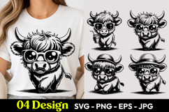 Funny Cow Glasses SVG PNG Product Image 1