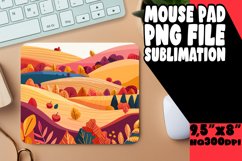Fall Landscape Mouse Pad Watercolor Sublimation Product Image 1