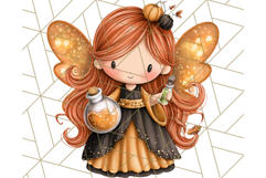 Halloween Fairy Clipart PNG, Spooky Cute Character Art Product Image 2