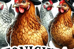 Funny Halloween Chickens PNG Tonight We Fly Chicken Witch Product Image 5