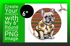 Elegant Circle Design Keychain Artwork , Cute Dog Product Image 1