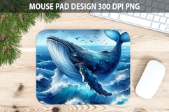 Watercolor Shark Mouse pad Sublimation - Animal PNG Design Product Image 1