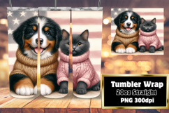 TRENDY 20oz Tumbler PNG Template , Dog and cat Product Image 1