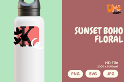 Sunset Boho Floral Monogram Product Image 1