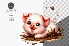 Farm animals clipart, Piglet clipart, Cute animals Product Image 1