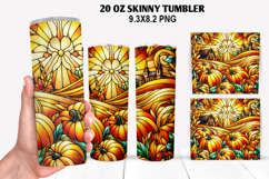 Pumpkins Skinny Tumbler 20oz Wrap Design, Halloween Tumbler Product Image 1