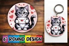 Joyful Circle Ornaments PNG Magic, Cat Valentin's Day Product Image 1