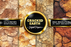 Cracked earth Digital Papers - 04 variations Product Image 1