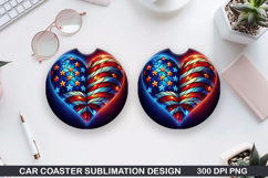 4th Of July Car Coaster Sublimation| 4th Of July Coaster PNG Product Image 1