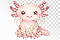 Halloween Axolotl Tangled Spiderweb Angry Spooky PNG Uparupa Product Image 1
