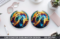 Car Coaster Sublimation| Mythical Coaster PNG Design Product Image 1