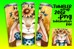 RADIANT 20oz Tumbler PNG Design , Cute Bunny Product Image 1