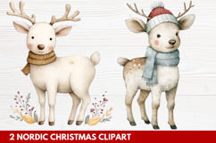 2 Nordic Christmas Clipart | Scandinavian Holiday PNG Product Image 1