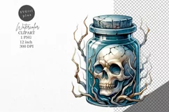 Halloween clipart, Jar clipart, Skull clipart Product Image 1
