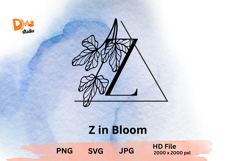 Elegant Emblem Monogram - Botanical Letter SVG | JPG | PNG Product Image 1