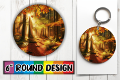Timeless Circle Keychain Designs PNG, Autumn Product Image 1