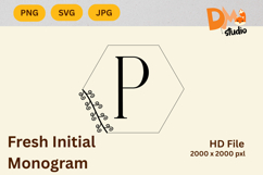 Fresh Initial Monogram - Modern Botanical Letters Product Image 1