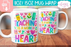 BUNDLE Cute Teacher mug Wraps PNG, cute school mugs template Product Image 10
