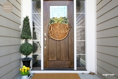 Welcome Floral Door Sign Laser Cut | Wooden Door Hanger Product Image 5