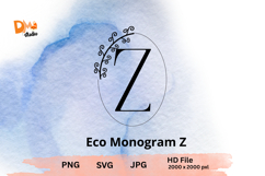 Eco Monogram Minimal Nature- Inspired Letter Set PNG SVG JPG Product Image 1