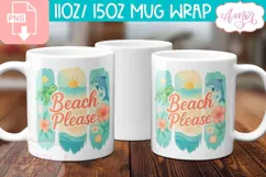 Beach please PNG sublimation, Summer coffee mug png Product Image 2