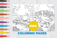 Duck with ducklings Coloring Pages | Coloring book Product Image 1