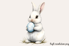 Baby Blue Easter Watercolor Clipart PNG Product Image 1