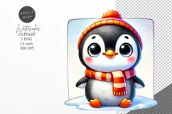 Christmas clipart, Penguin clipart, Winter clipart Product Image 1